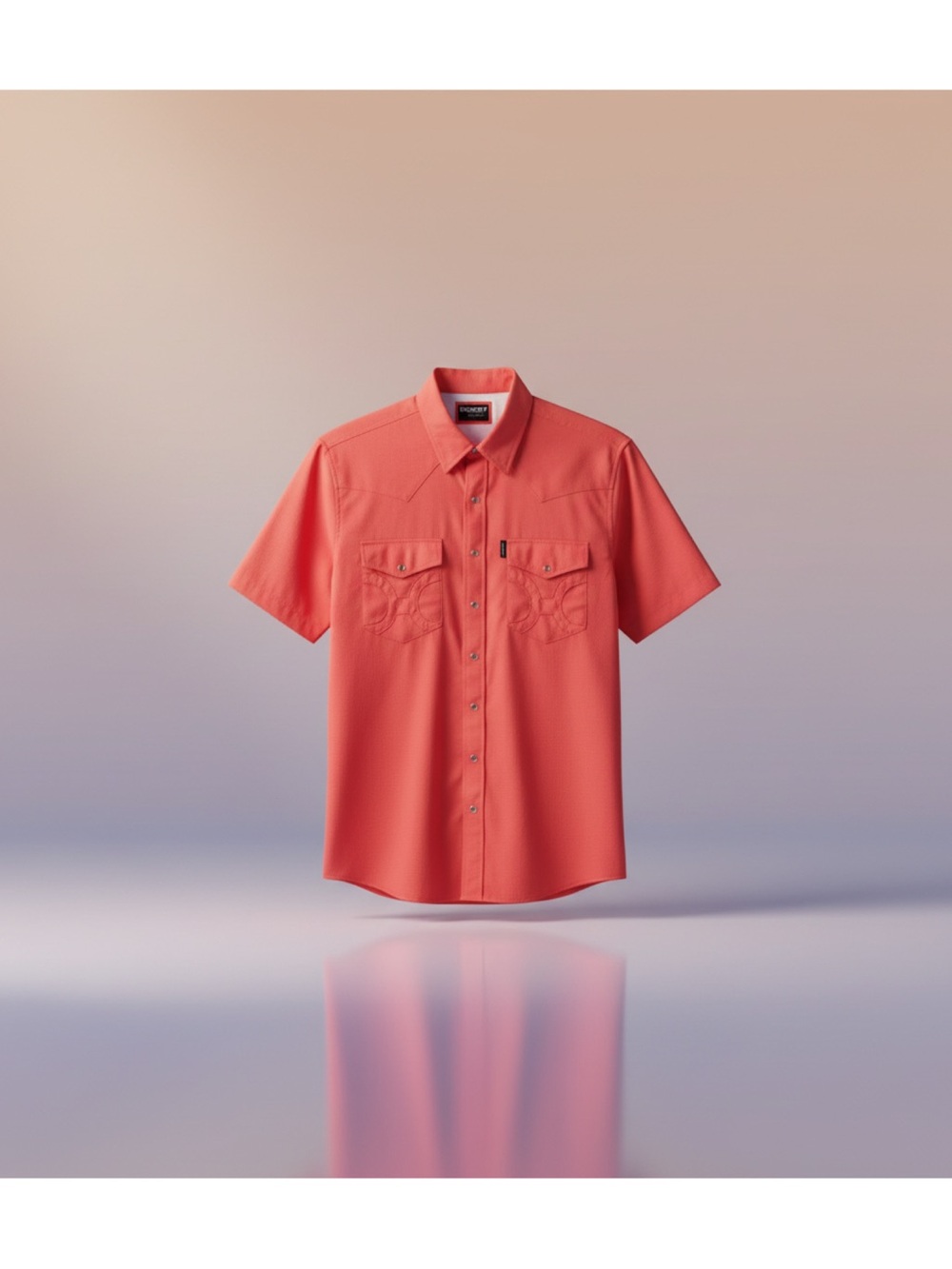 Hooey Men's Short-Sleeve Button-Down Shirt in Red-Size Small - Picture 7 of 12